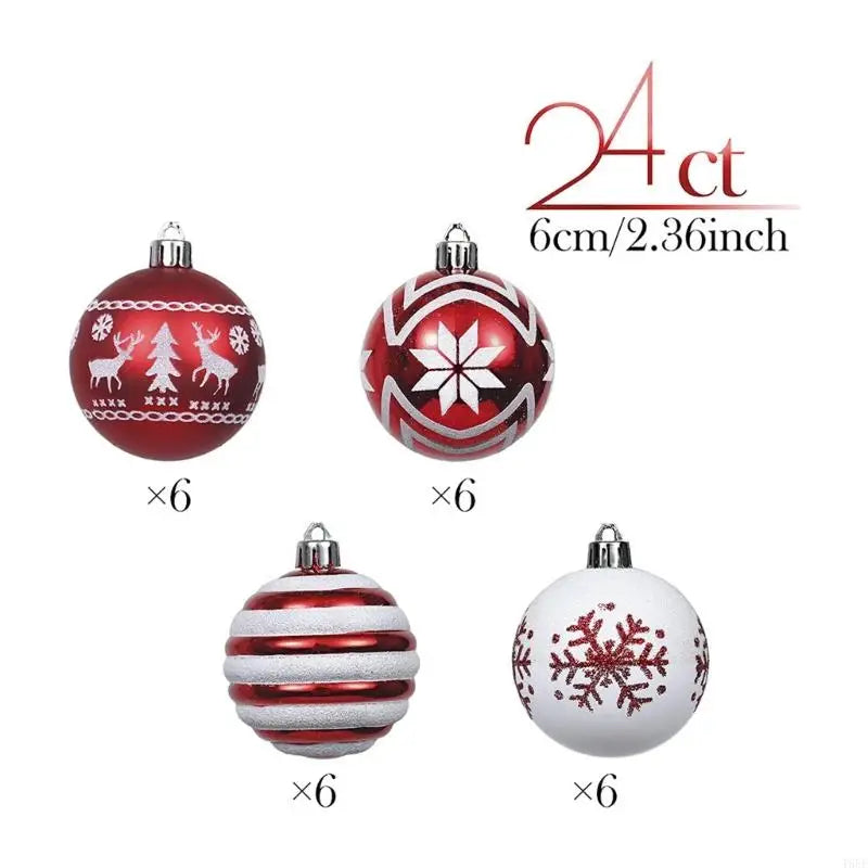 Bruchsichere Weihnachtsbaumkugeln 24 Stück Dekorativ