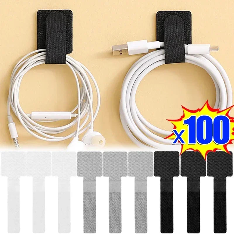 Praktischer wiederverwendbarer Kabel Organizer mit Klebehalter