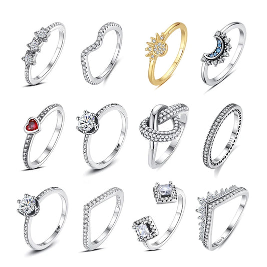 Eleganter 925 Sterling Silber Ring mit Herz und Sonnen-Mond Design - Yabubest - Home & More