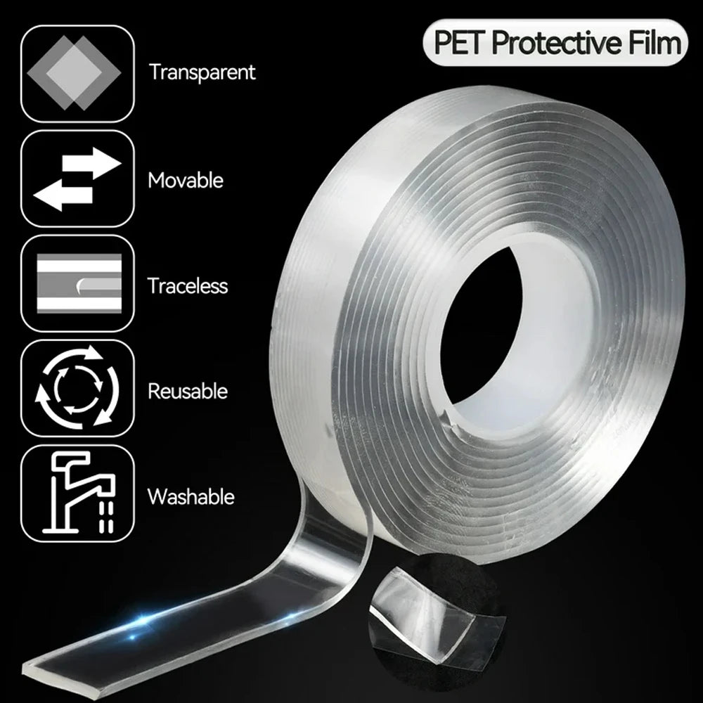 Doppelseitiges transparentes Nano Klebeband für Haushalt und Küche