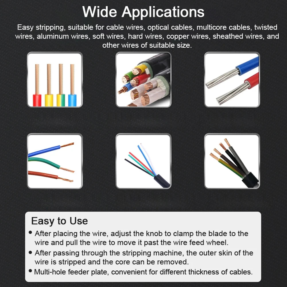 Abisolierwerkzeug für 1-25mm Kabel - Manuell oder Bohrmaschinen-Betrieb