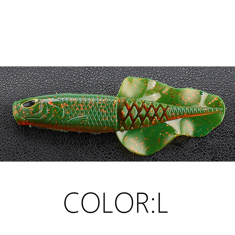 Realistischer Barsch Shad Angelköder mit 3D Augen – Verfügbar 76 mm oder 50 mm