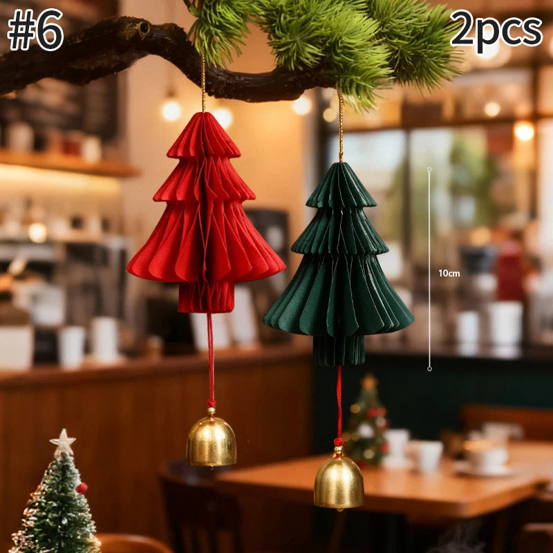 Gehäkelter Weihnachtsbaum Anhänger aus Textil für festliche Deko