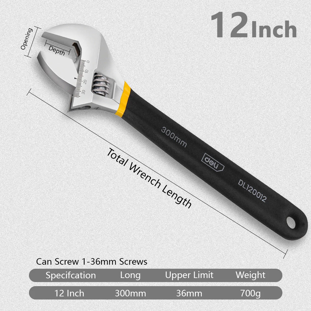 Deli Universalschlüssel Verstellbar rutschfest große Öffnung