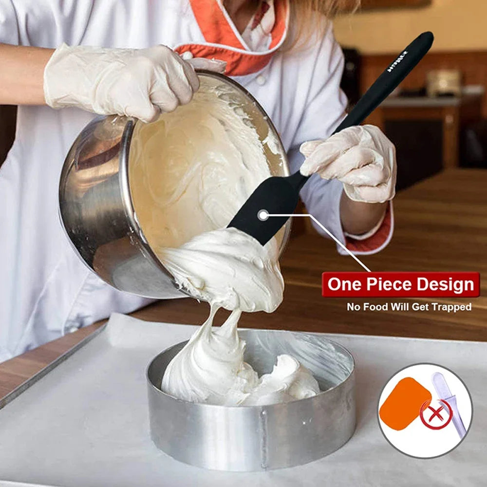 6-teiliges Silikon Spatel Set lebensmittelecht hitzebeständig zum Kochen und Backen-Yabubest - Home & More