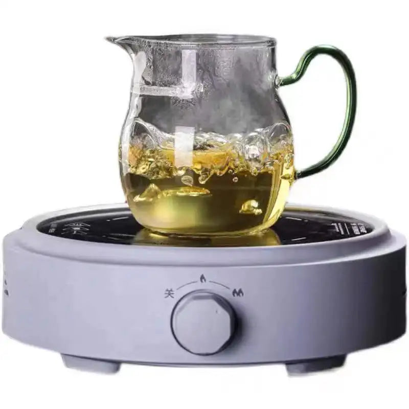 Verdickte Glas Teetasse mit hitzebeständigem Silikongriff und integriertem Teefilter