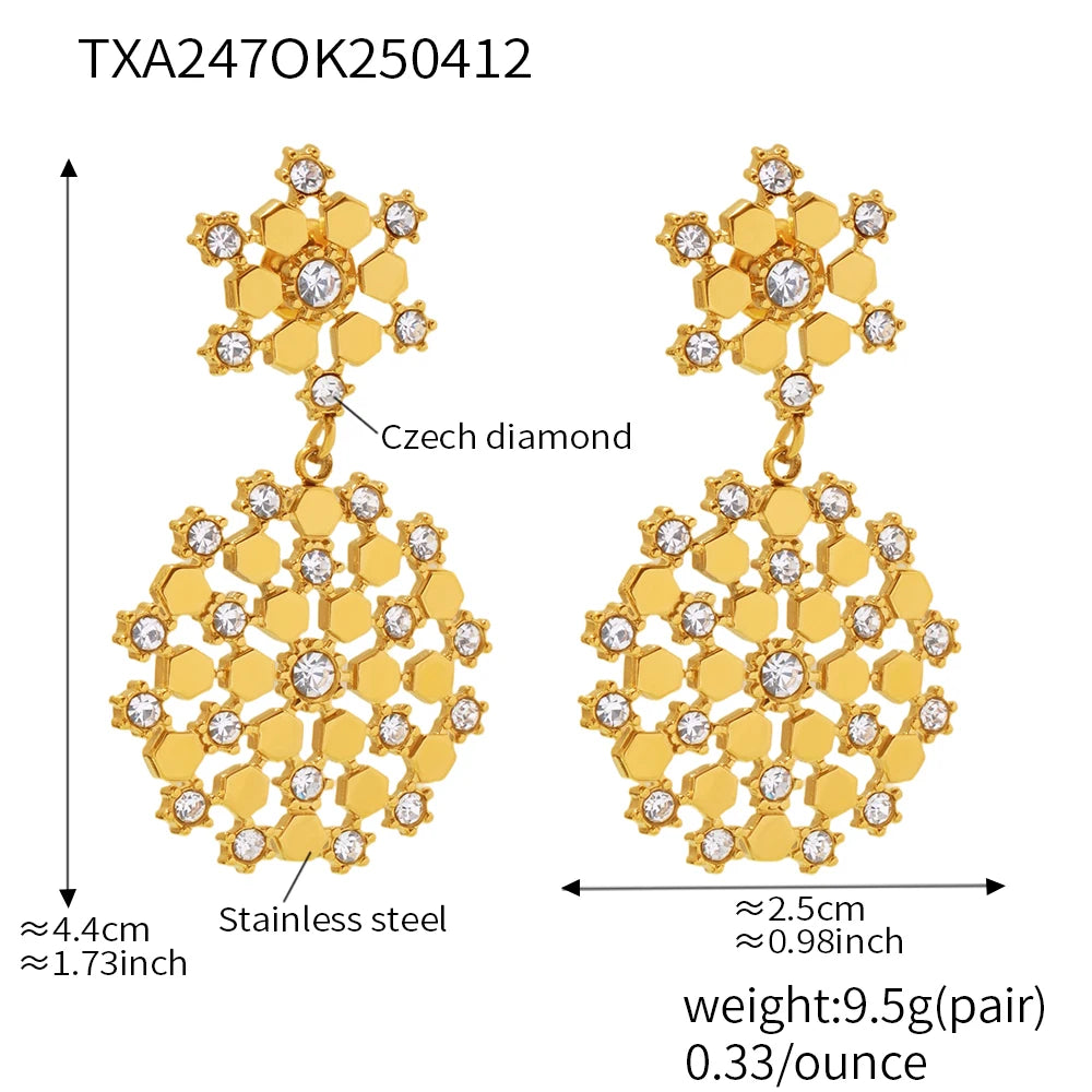 Riesenrad Design Schmuckset Damen – Vergoldeter Edelstahl, Wasserdicht