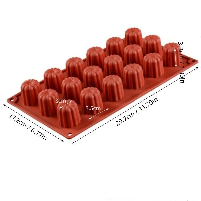 Silikonbackform mit 8 oder 18 Mulden, Antihaft Mini Canele Kaninchen Kuchen
