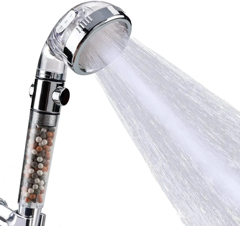 Hochdruck Duschkopf mit 3 Modi, Mineralfilter, Wassersparend Handbrause