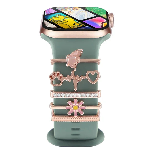 Dekoration für Apple Watch Band Ultra2 10 9 8 Diamant Schmuck Armband Zubehör für Samsung/Huawei Uhr 20/22mm Armband Charms-Yabubest - Home & More