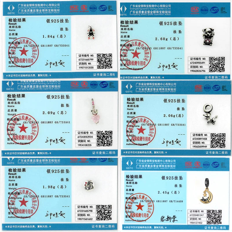 925er Sterlingsilber Charms mit Tiermotiven und Zirkon