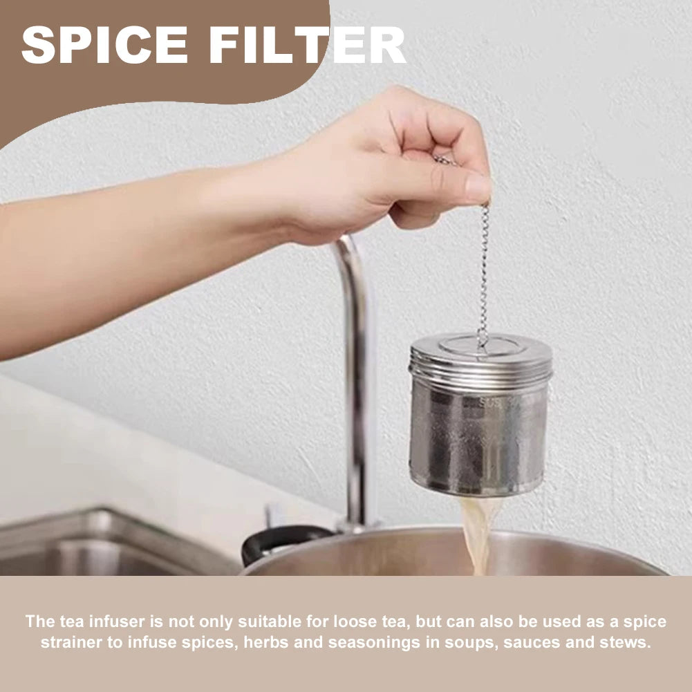 Edelstahl Teeblatt Infuser Sieb Wiederverwendbarer Gewürz Kräuter Filter