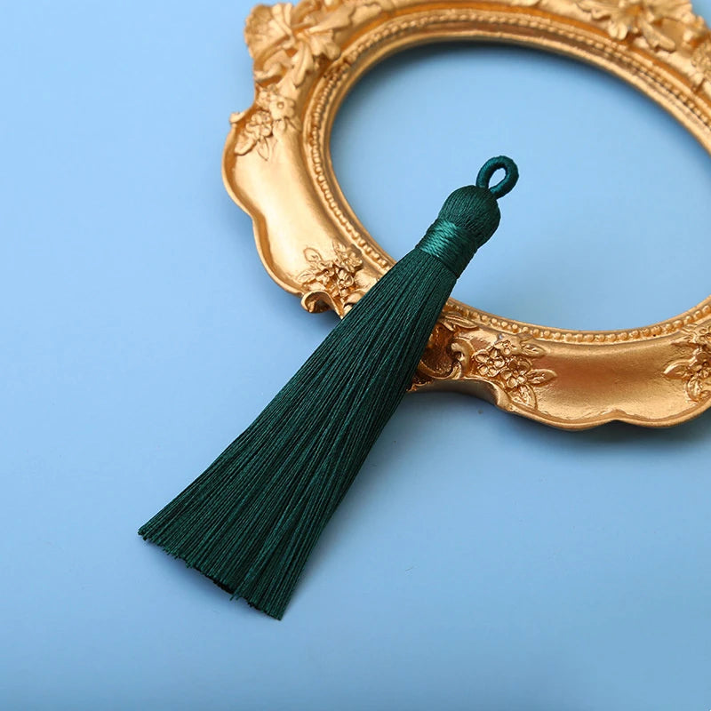 10er Set 8cm Seiden-Quasten zum Basteln für Schmuck - Lesezeichen