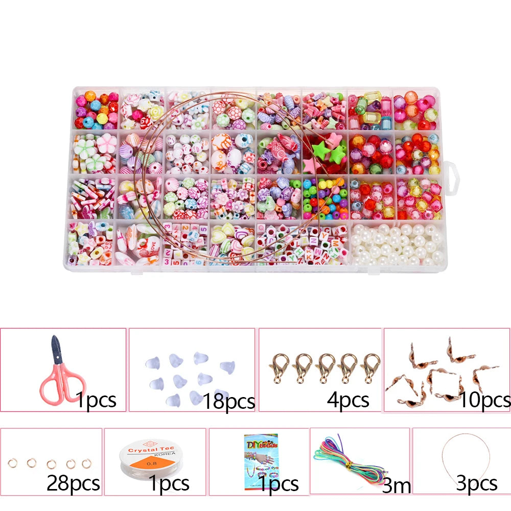 Buntes Acryl Perlen Set für DIY Freundschaft Armband Halskette Schmuck