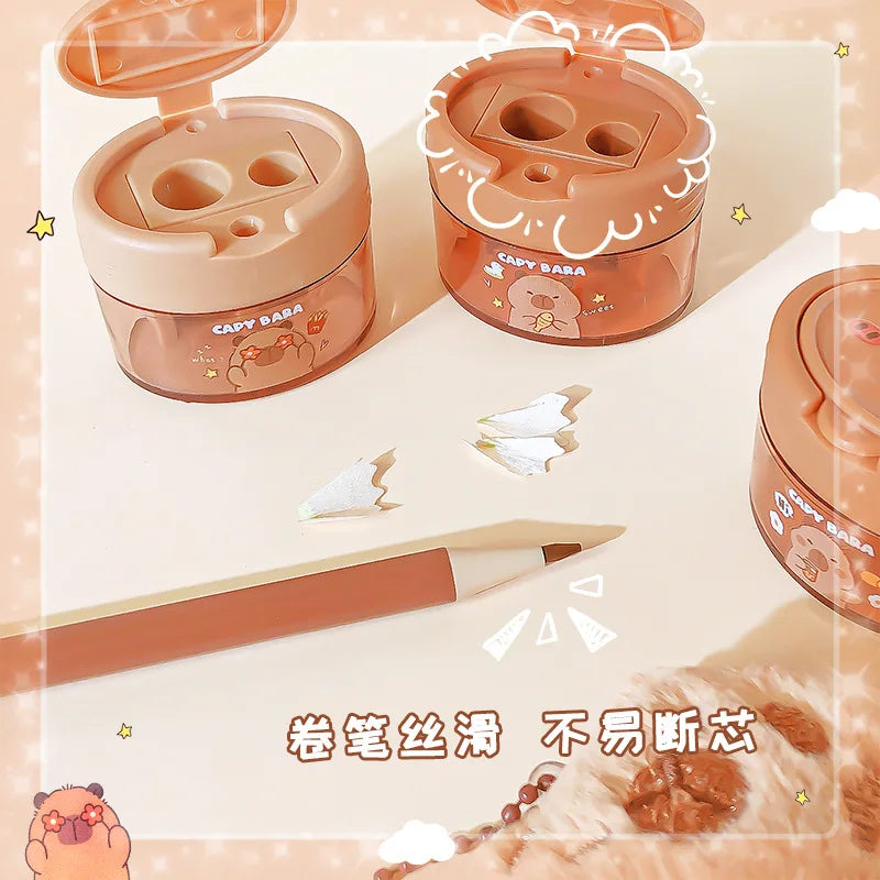 Praktischer doppelloch Bleistiftspitzer im kreativen Cartoon Design