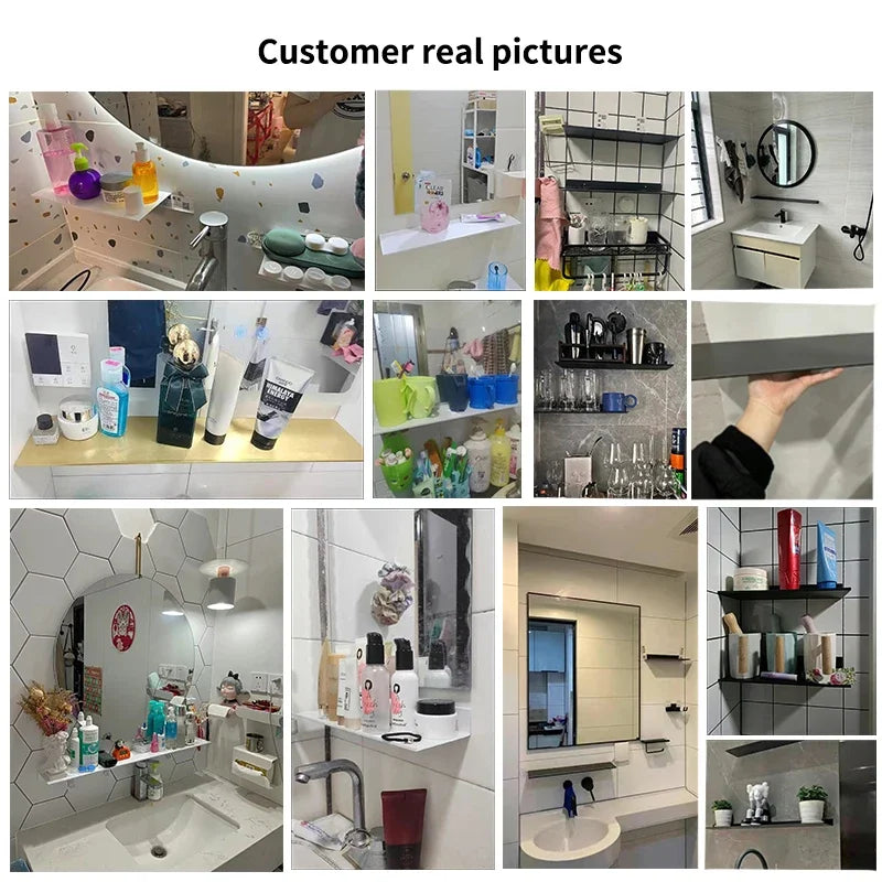 Platzsparendes Bad Regal aus schwarzem Aluminium