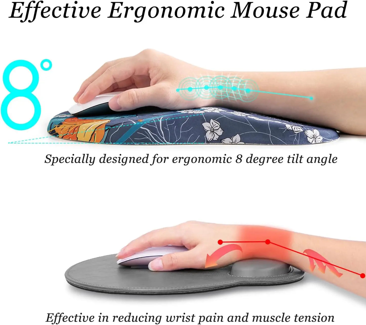 Ergonomisches Memory-Schaum-Mauspad mit Handgelenkauflage