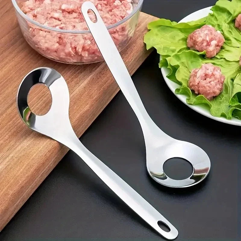 Hygienisch - Schnell: Edelstahl Frikadelle Löffel für perfekte Fleischbällchen
