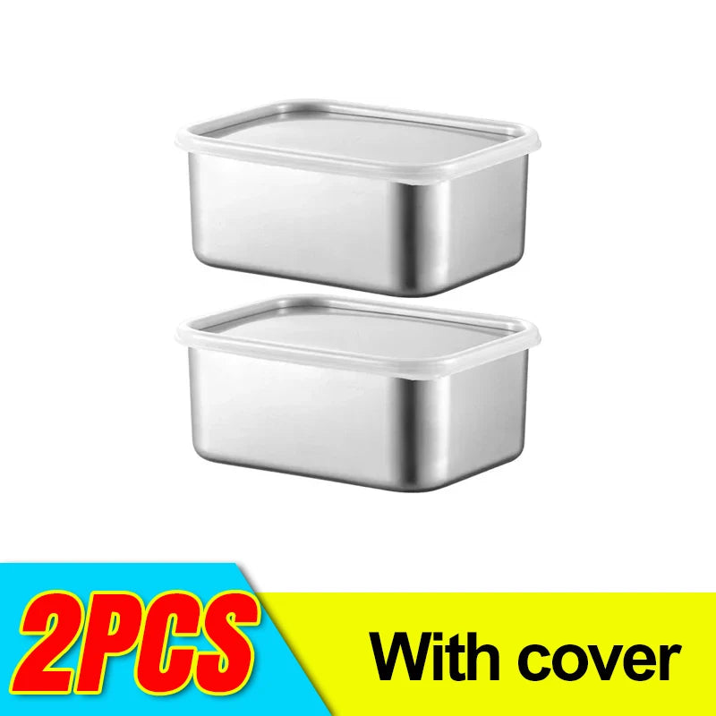 Doppelte Frische garantiert: Edelstahl Frischhaltebox 13,8x10,8x5 cm, 1-6 Stück Sets