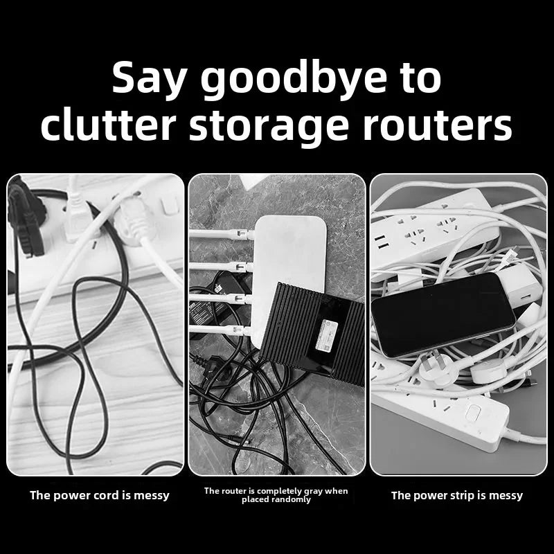 Wandmontiertes WLAN-Router-Regal mit Kabelmanagement für Wohnzimmer