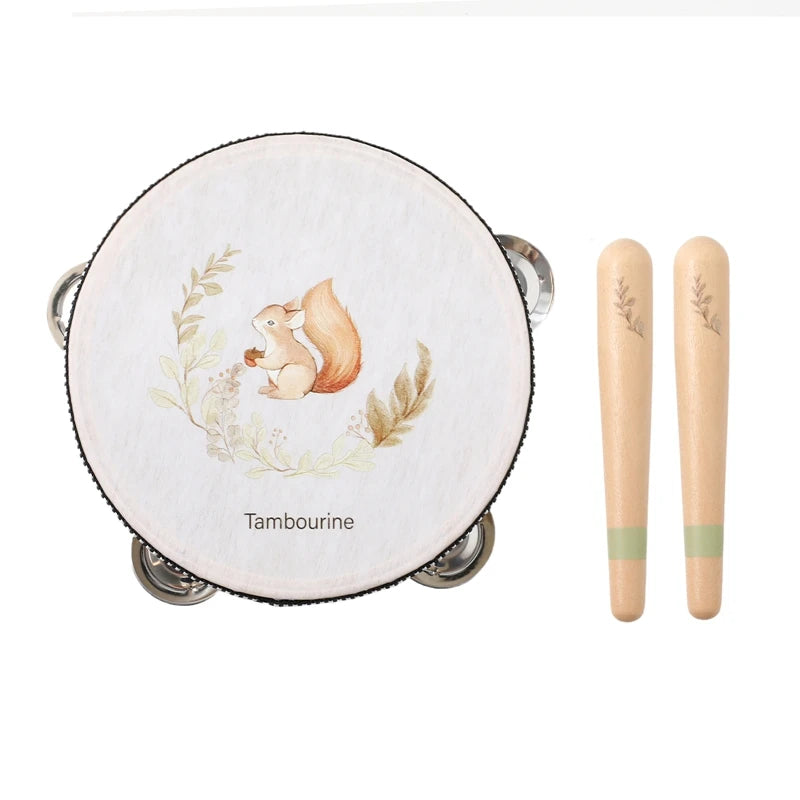 Montessori Holz Musikinstrumente für Babys Lernspielzeug Xylophon Rassel Trommel