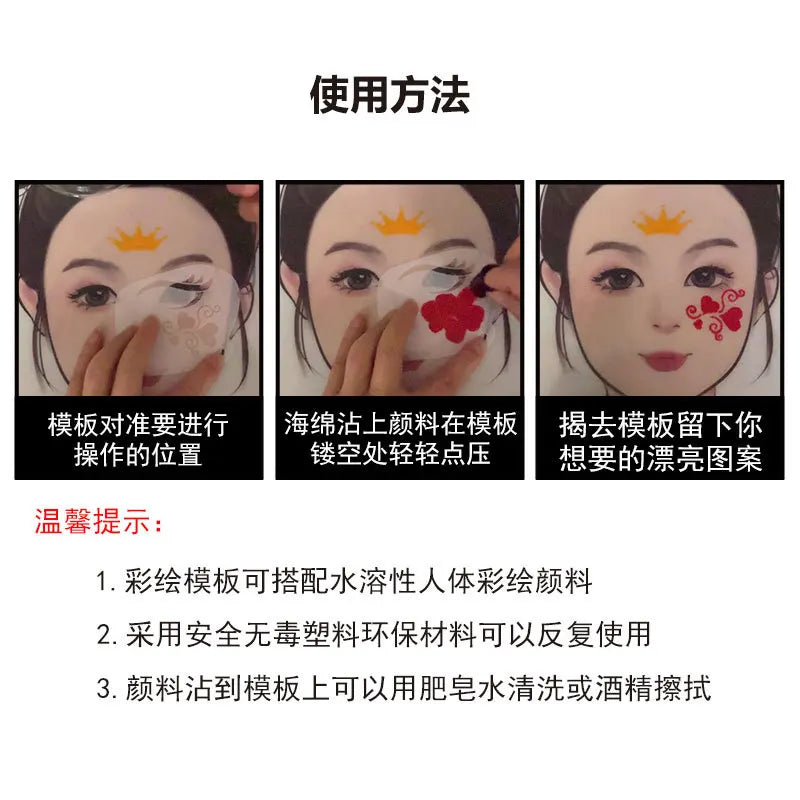 Wiederverwendbare Gesichtsbemalungsschablonen für kreative Body Art