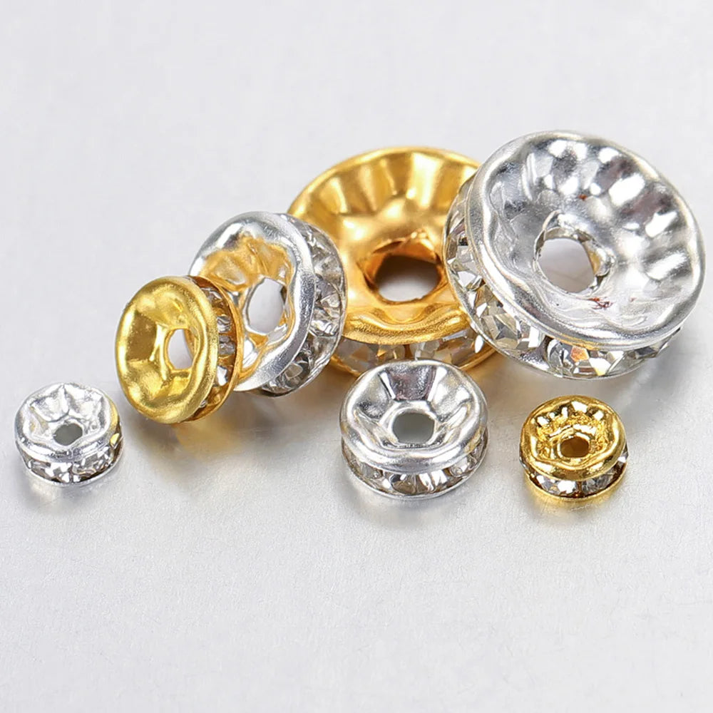 100 Strass-Abstandsperlen für DIY-Schmuck, 4–10 mm-Yabubest - Home & More