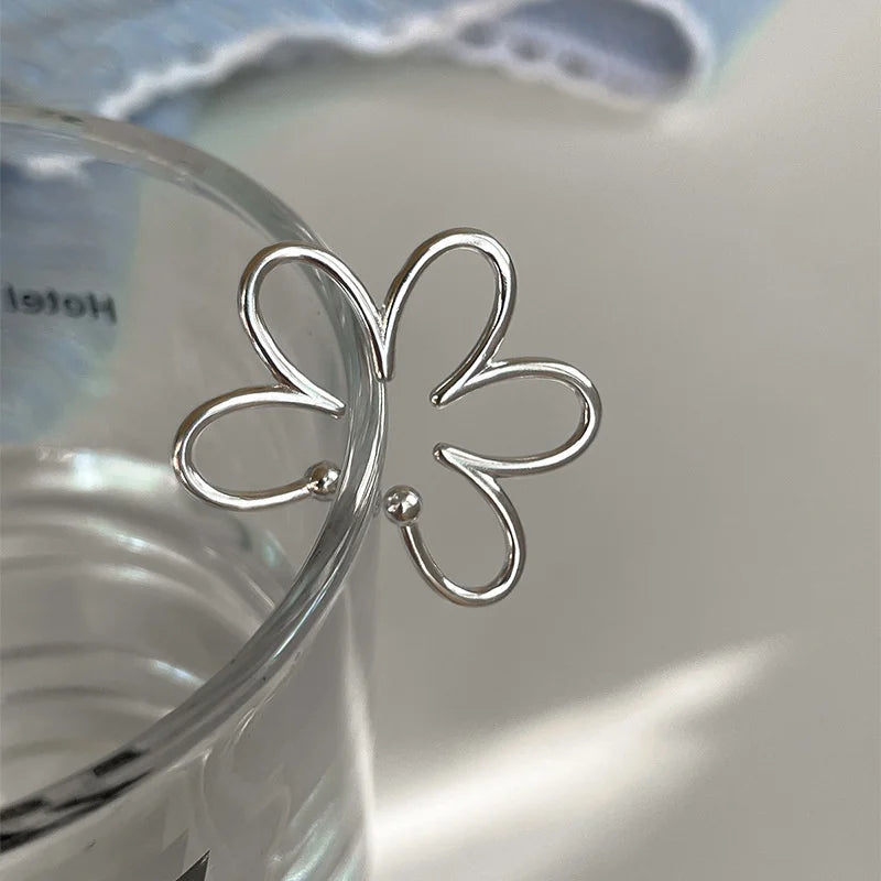 Trendy Silberfarbener Ohr Clip Geometrisch kein Piercing nötig