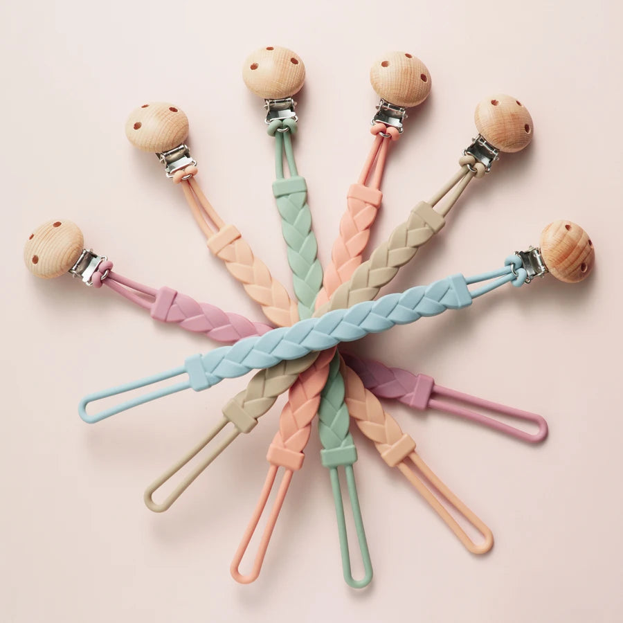 BPA-freie Silikon Beißring Kette Baby Schnuller Clip Tragbar 0-6 Jahre