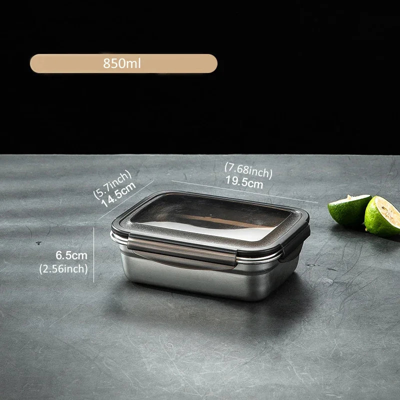 304 Edelstahl Bento Box – Lebensmittelbehälter für Kühlschrank & Outdoor (7 Größen)
