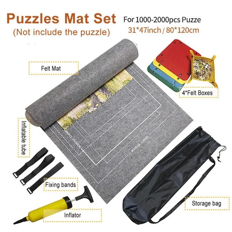 Puzzle-Rollmatte für 1500–3000 Teile | Filz-Aufbewahrung mit Tasche-Yabubest - Home & More
