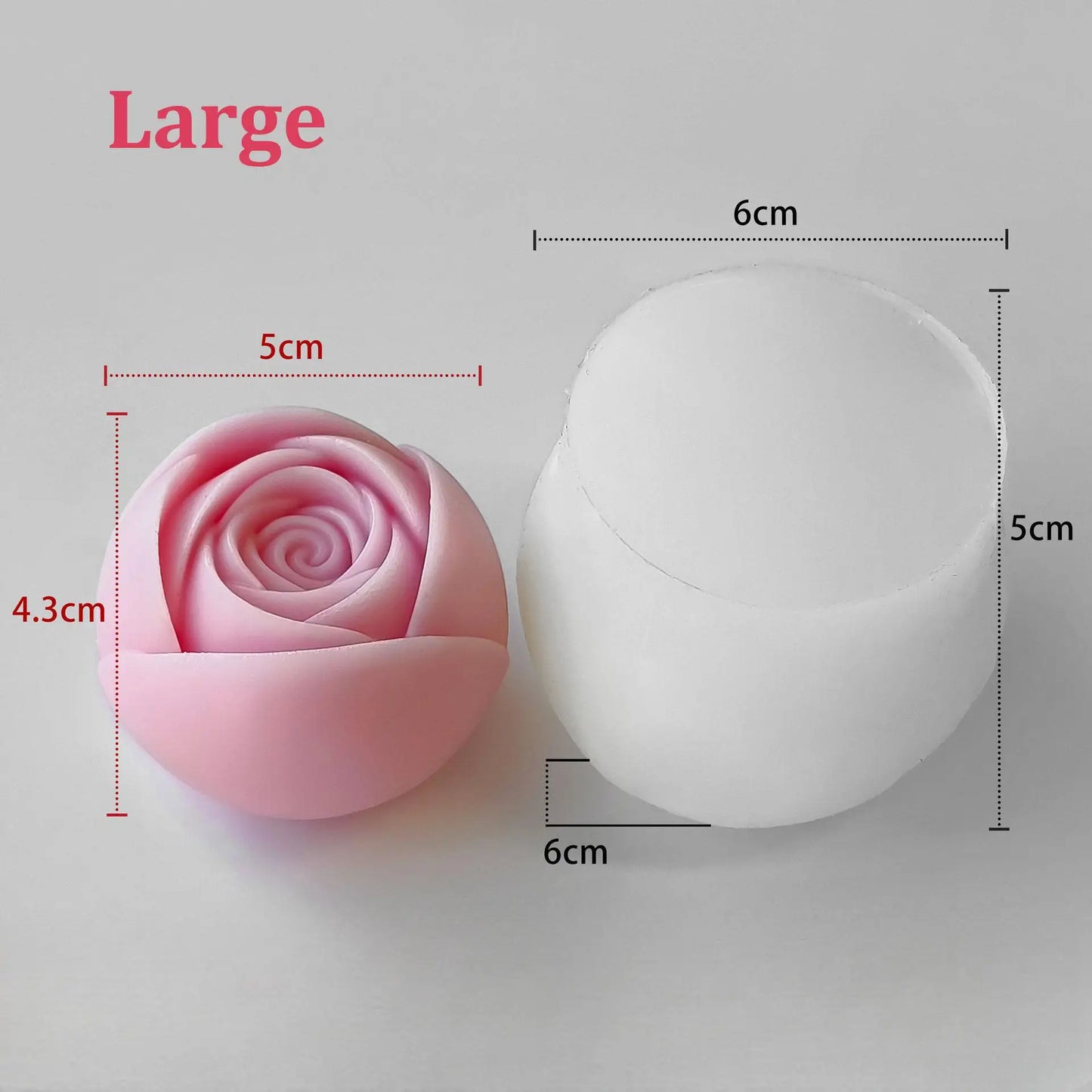 3D Rose Ball Silikonform für Kerzen, Eiswürfel, Seife und Kuchen-Yabubest - Home & More
