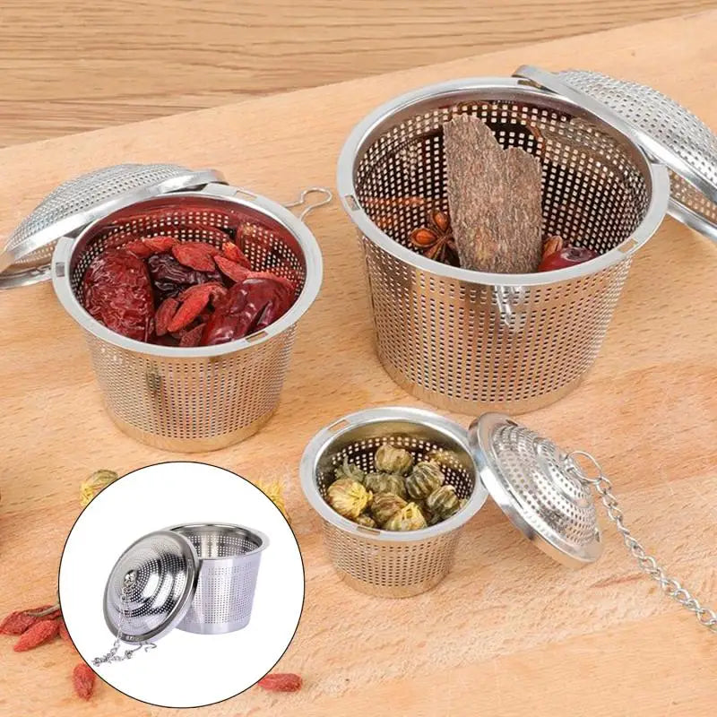 Edelstahl Tee Gewürz Sieb Set Wiederverwendbar Mesh Filter Infuser Küche