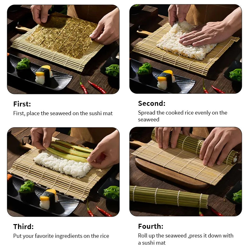 Sushi Bambus Roll Matte Grün für DIY Küchen Sushi Zubehör-Yabubest - Home & More