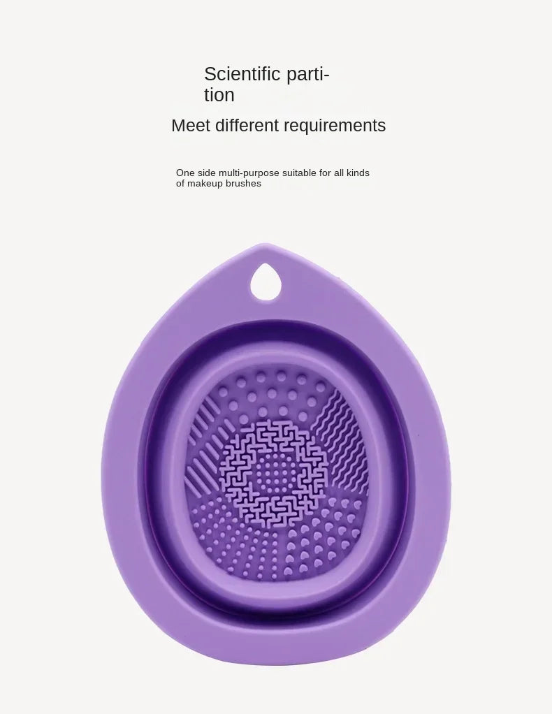 Faltbarer Silikon-Reiniger für Make-up-Pinsel und Puderquasten