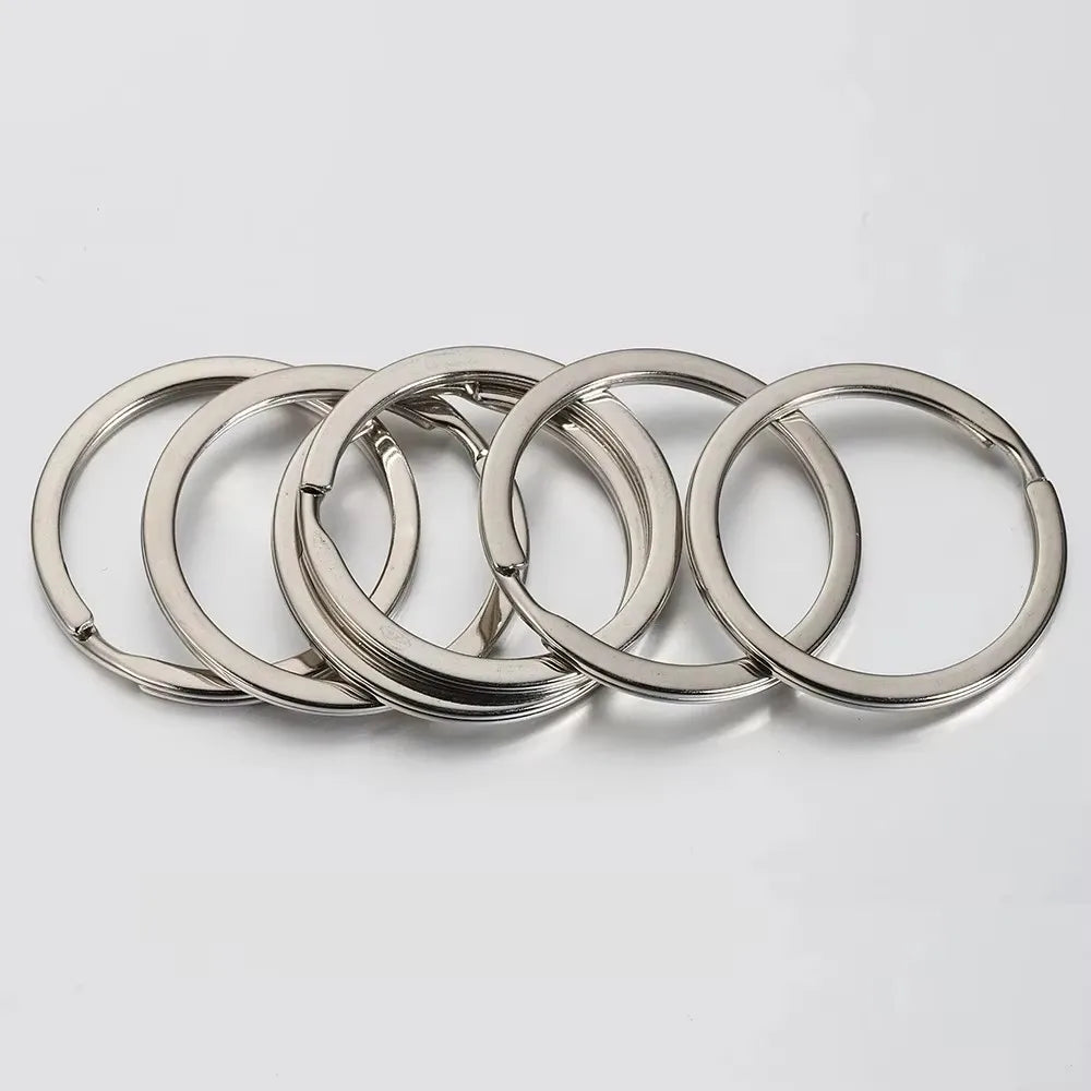 20-teilig Edelstahl Schlüsselanhänger Rund mit geteilten Ringen für DIY