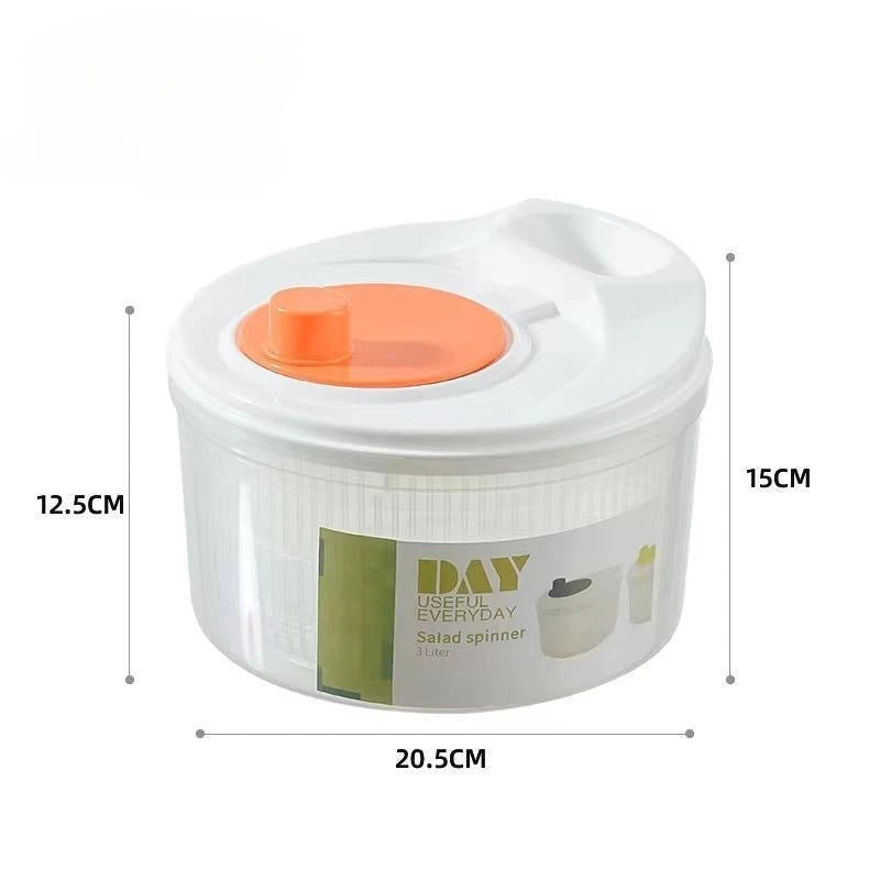 Manuelle Salatschleuder mit integriertem Abflusskorb und modernem Design