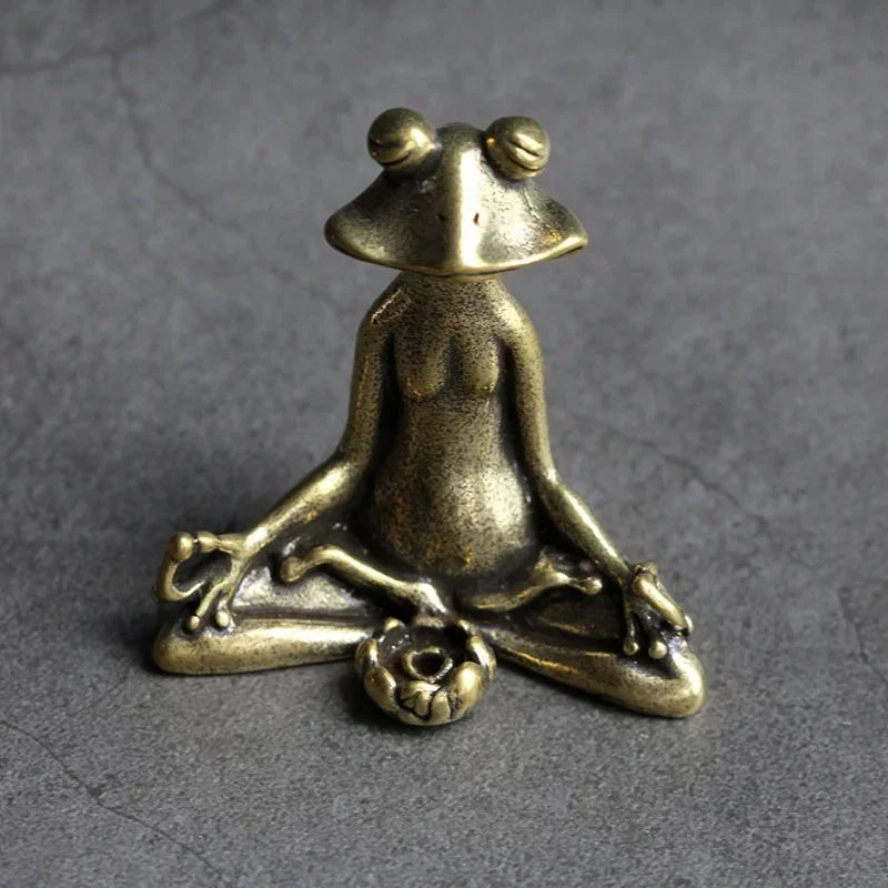 Retro Kupfer Weihrauchhalter Zen Frosch aus Bronze – Stilvoll - Langlebig, 5x5 cm