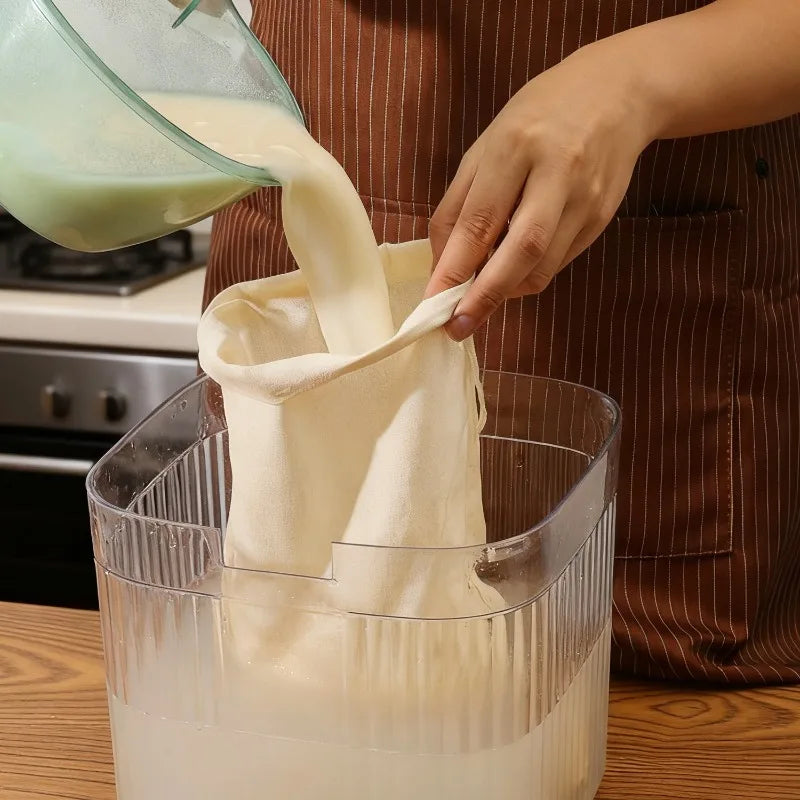 Baumwollbeutel mit Kordelzug als wiederverwendbares Filtertuch