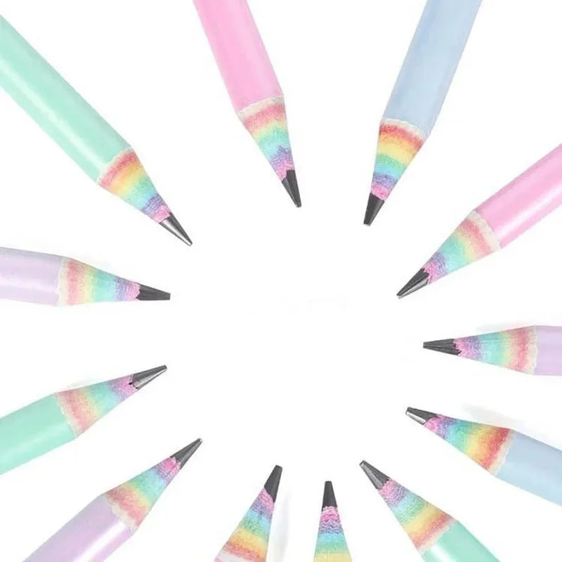 12er-Pack HB Bleistifte aus Papier in Regenbogenfarben für Kinder