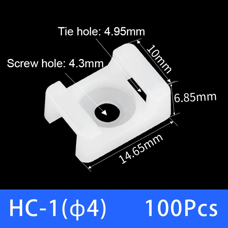100 Stück Kabelbinderhalter Kunststoff Kabelbefestigung für USB Kabel