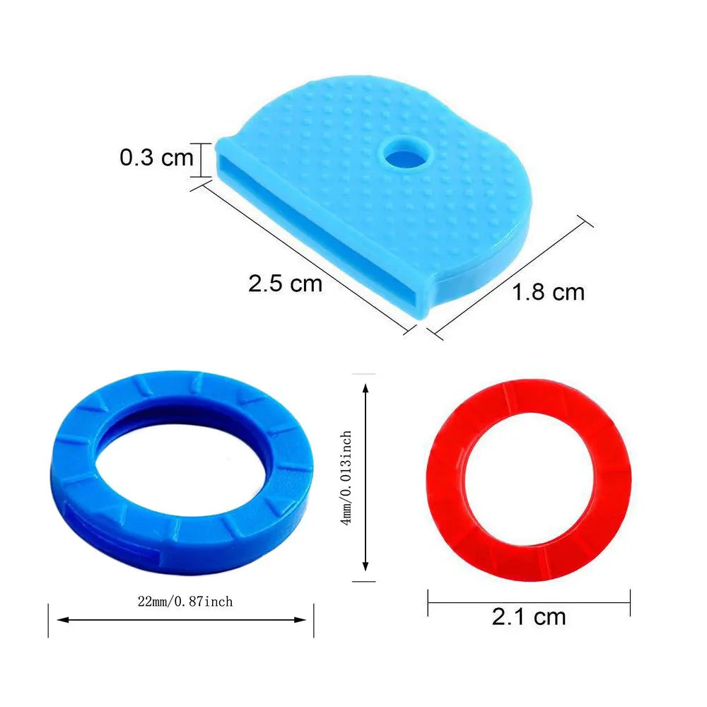 Bunte Schlüsseloberseiten aus weichem PVC - 10–32 Teile