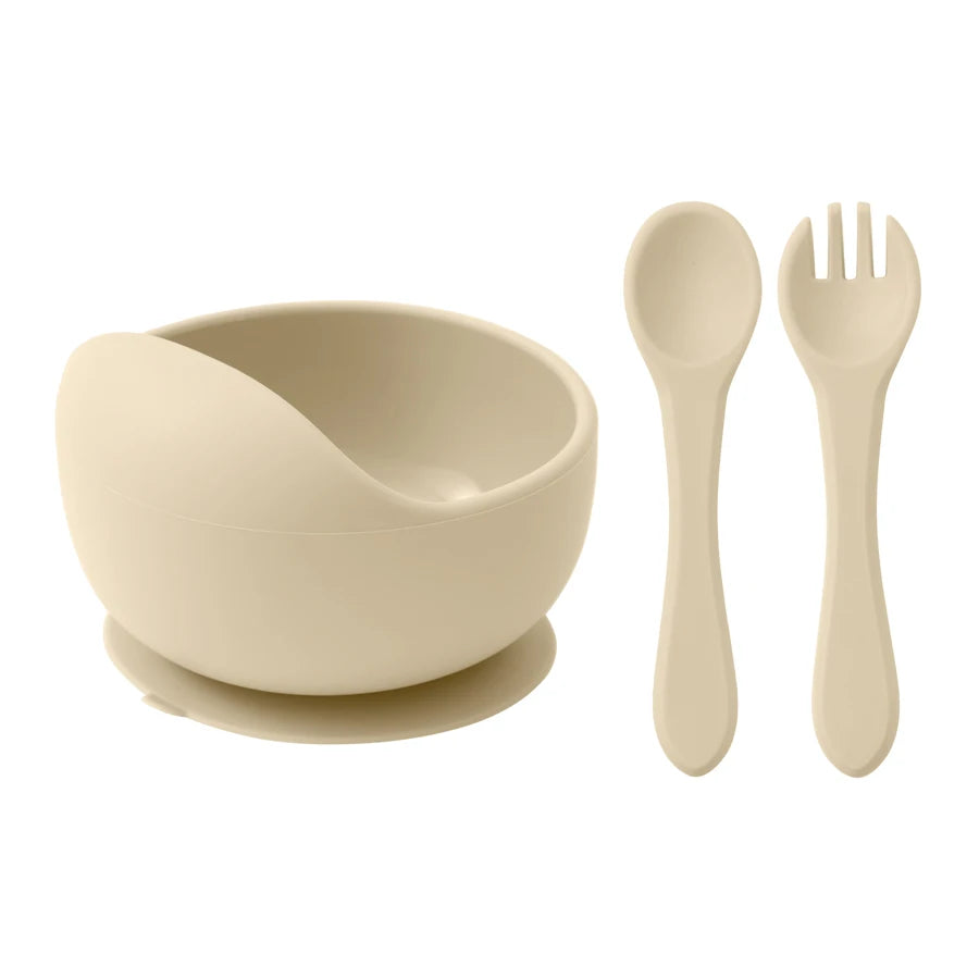 Baby Silikon Fütterungsset BPA frei mit Sauger Schüssel und Löffel