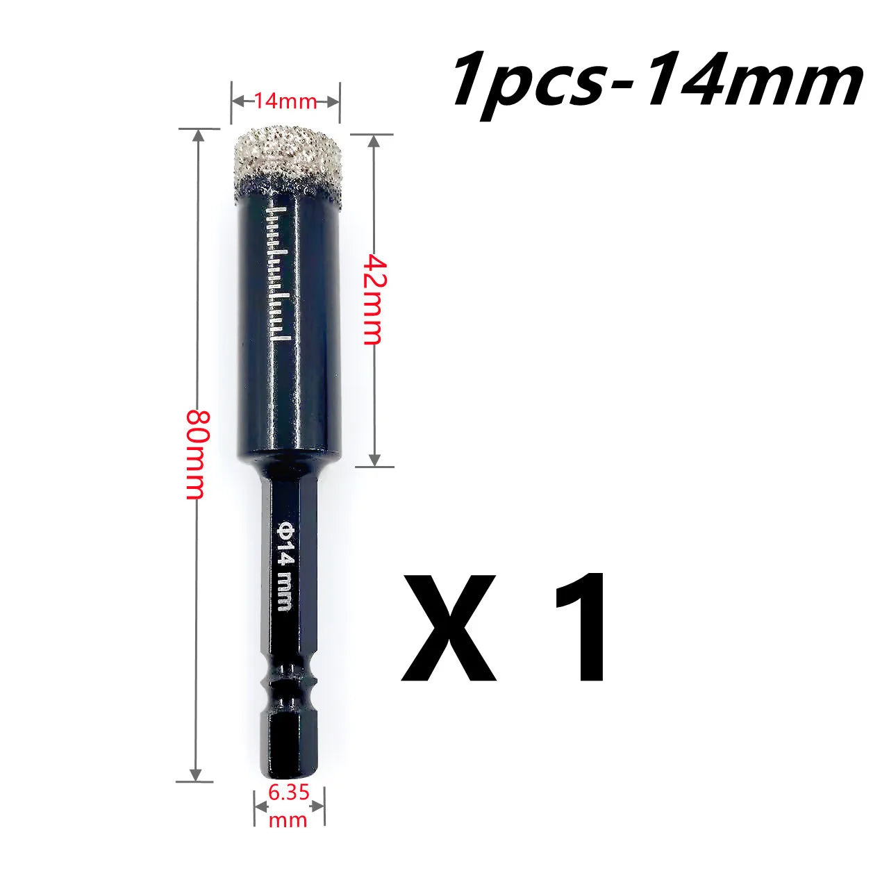 5-16mm Diamantbohrer Set für Fliesen, Marmor, Granit – Sechskantschaft Trocken