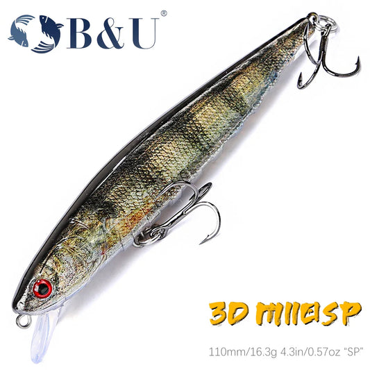 110 mm hängender Minnow-Wobbler harter Angelköder für Süß und Salzwasser