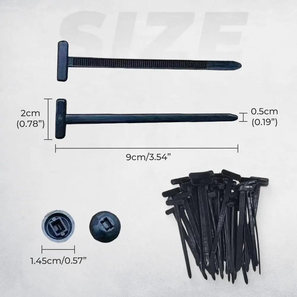 Selbstsichernde Nylon Kabelbinder - Clips für Kfz Reparatur - Befestigung