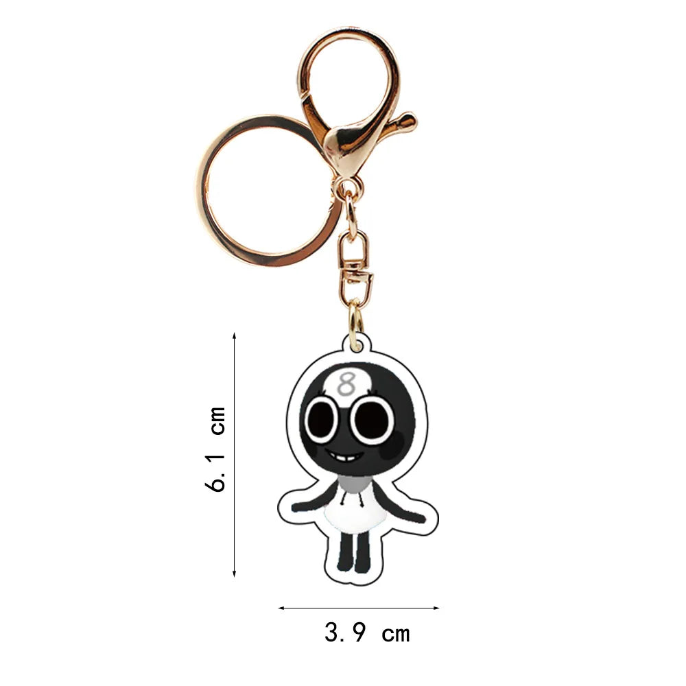 Acryl Schlüsselanhänger 6 cm mit antik goldener Eisenlegierung Unisex