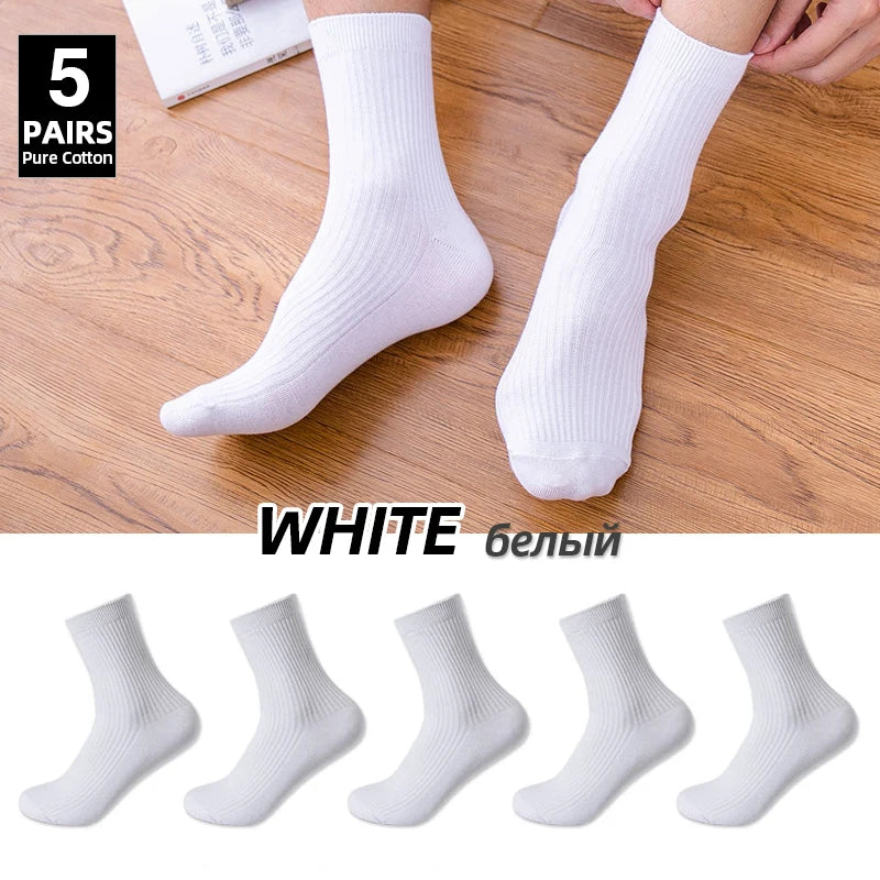 Atmungsaktive reine Baumwollsocken 5er Pack für Herren Business