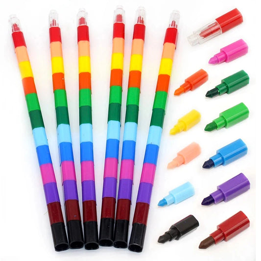 12 Farben Regenbogen Bausteine Malstifte Kreide Set für Schule Party Geschenk
