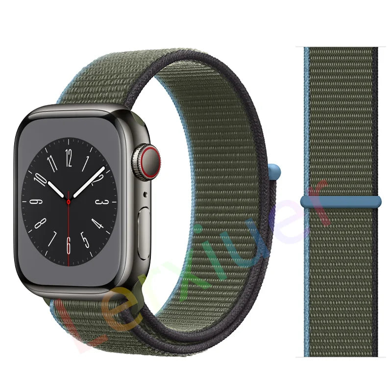 Nylon Schlaufenarmband für Apple Watch alle Serien und Größen